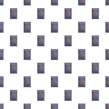 Passport document seamless pattern representing global travel and security 库存插图