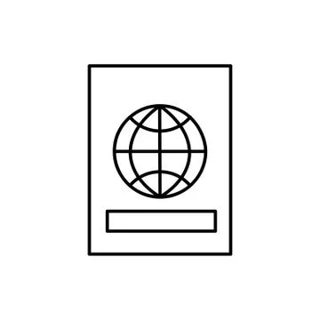 Passport, document, security line icon. elements of airport, travel illustrat Stock Illustration