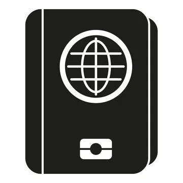 Passport document showing globe and identity chip icon Illustrazione stock