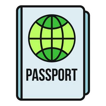 Passport document showing world globe for international travel Ilustración de archivo
