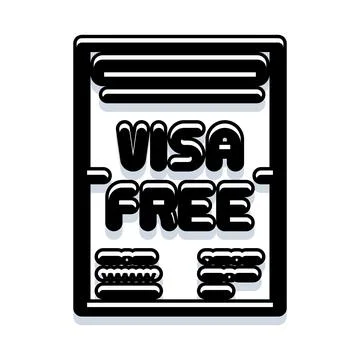 Passport document stating visa free entry status Illustrazione stock
