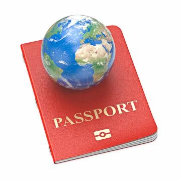 Passport with globe on it 3D Stock Illustration
