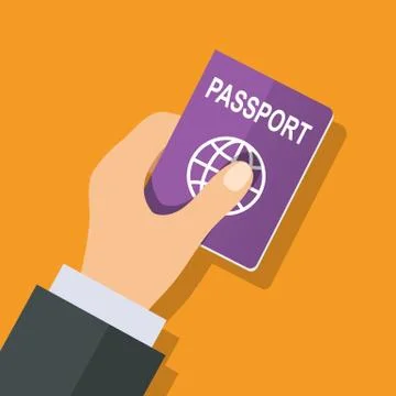 Passport in hand Stock Illustration
