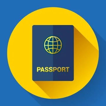 Passport icon. Flat design. Vector illustration Stock Illustration