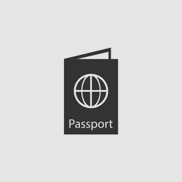 Passport icon flat Stock Illustration