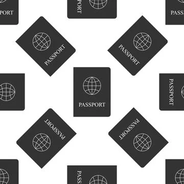 Passport icon seamless pattern on white background. Vector Illustration Stock Illustration