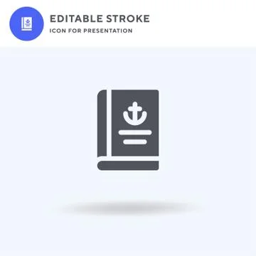 Passport icon vector, filled flat sign, solid pictogram isolated on white, lo Illustrazione stock