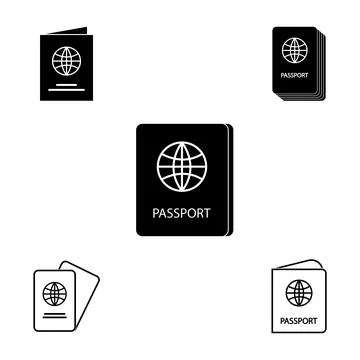 Passport icon vector Stock Illustration