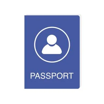 Passport icon on white background. Vector illustration in trendy flat style. ESP Stock Illustration