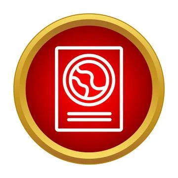 Passport identification document icon for global travel Stock Illustration