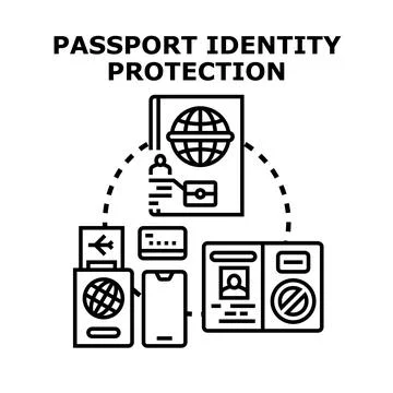 Passport identity protection with digital security application Stock Illustration