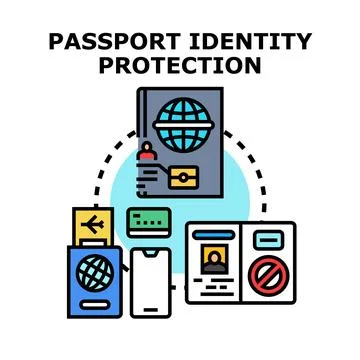 Passport identity protection with digital security application イラスト素材