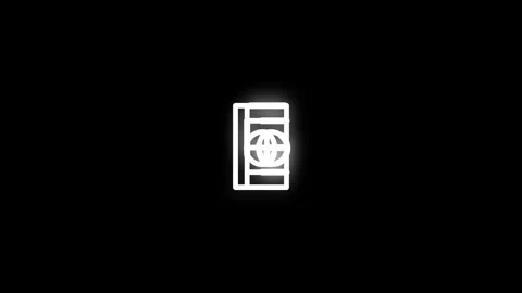 Passport Line Icon Animation Loop Black Background Stock Footage 337927264