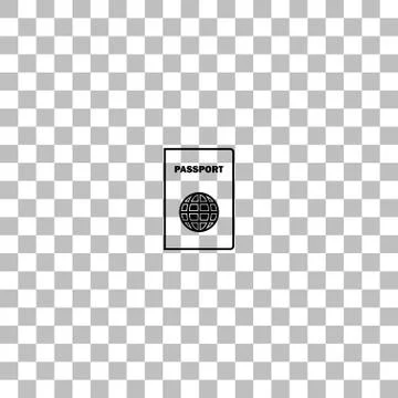 Passport line icon flat Stock Illustration
