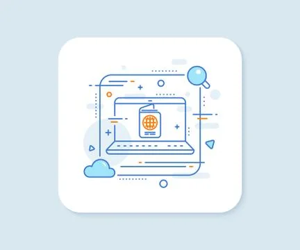 Passport line icon. ID document sign. Vector 스톡 일러스트