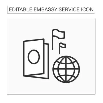 Passport line icon Stock Illustration
