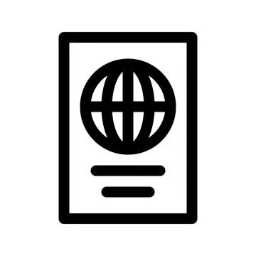 Passport line icon. Vector graphics Stock Illustration