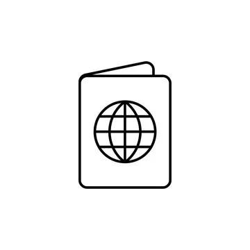 Passport linear icon on white background. Editable stroke Stock Illustration