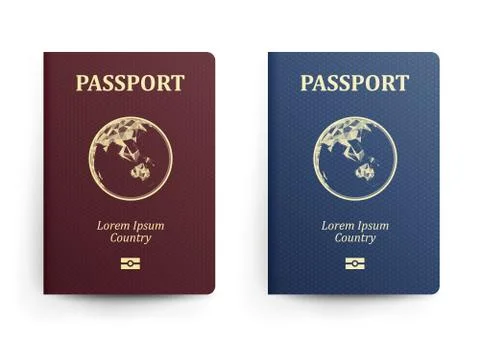 Passport With Map. Australia. Realistic Vector Illustration. Red And Blue Stock Illustration