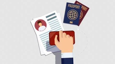 Passport Or Visa Application Alpha Channel Stock Footage 259306105