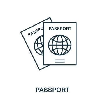 Passport outline icon. Simple element illustration. Passport icon sign design Stock Illustration