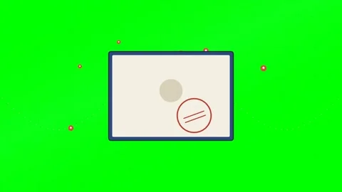 Passport Page With Visa Stamp Pressing Down on Green Screen Stock Footage 342000757