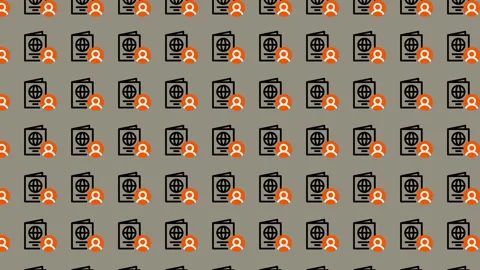 Passport Pattern - Seamless Background for Travel and Identity. Stock Footage 325403551