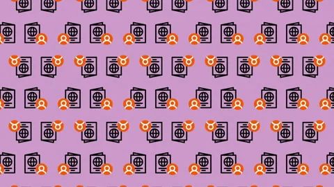 Passport Pattern - Travel and Identity in a Repeating Design. Stock Footage 325403553