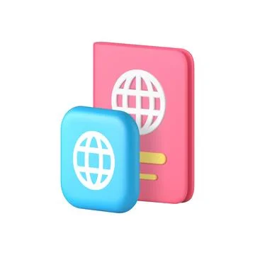 Passport personal data identification global international travel 3d icon rea Stock Illustration