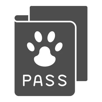 Passport of pet solid icon, animal hospital concept, Personal passport for Stock Illustration