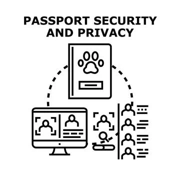 Passport security and privacy concept illustration digital identity Stock Illustration