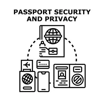 Passport security and privacy concept, protecting personal data Stock Illustration