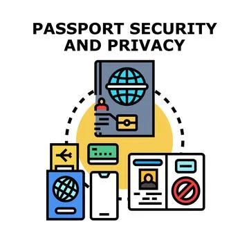 Passport security and privacy concept, protecting personal data Stockillustratie
