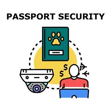 Passport security system protecting travel documentation and data Stock Illustration