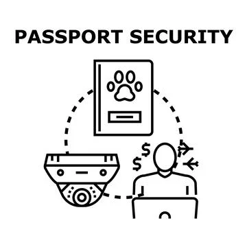 Passport security system protecting travel documentation and data イラスト素材