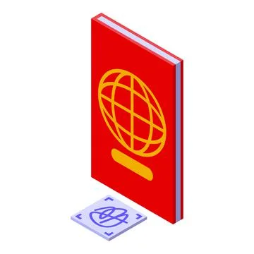 Passport sign icon isometric vector. Hand id 스톡 일러스트