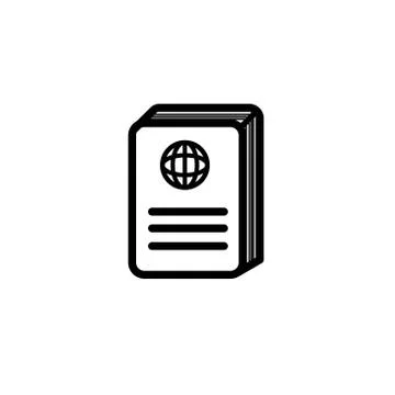 Passport sign. visa document icon. Outline and filled vector sign, linear and Stock Illustration