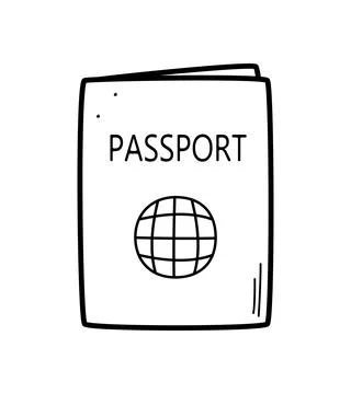 Passport sketch doodle icon. Vector illustration of the document, the conce.. Stock Illustration
