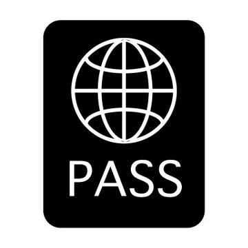 Passport solid icon. Document vector illustration isolated on white Illustrazione stock