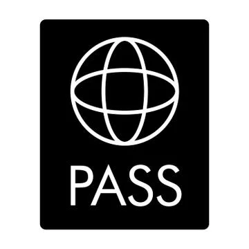 Passport solid icon. Document vector illustration isolated on white Illustrazione stock