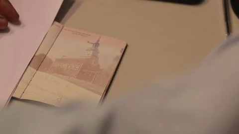 Passport Stamp USA Stock Footage 244625549
