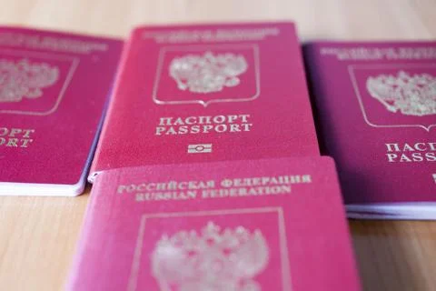 Passport on the table Stock Photos