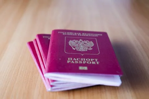 Passport on the table Stock Photos