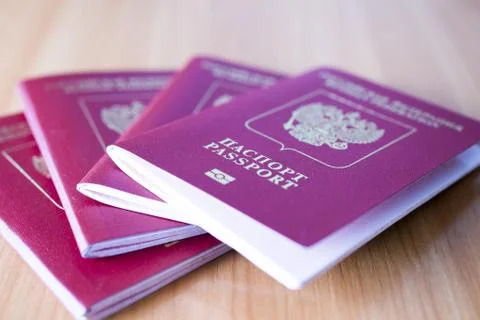 Passport on the table Stock Photos