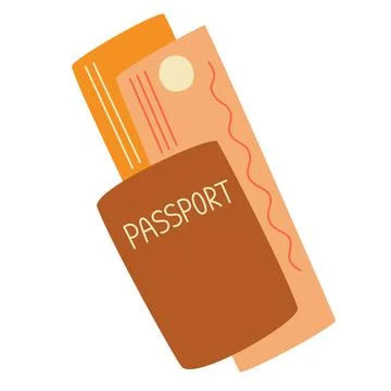 Passport with ticket icon vector illustration. The concept of travel and tour Stock Illustration