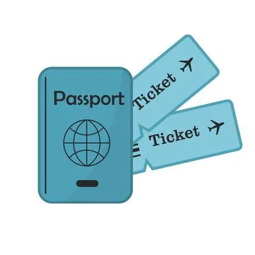 Passport with tickets. Stock Illustration