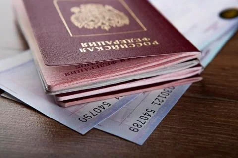 Passport in the train tickets Stock Photos