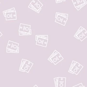 Passport traveler document line vector seamless pattern Stock Illustration