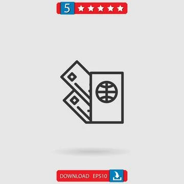 Passport vector icon Illustrazione stock