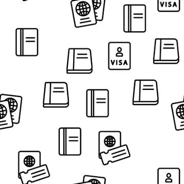 Passport Vector Seamless Pattern Illustrazione stock